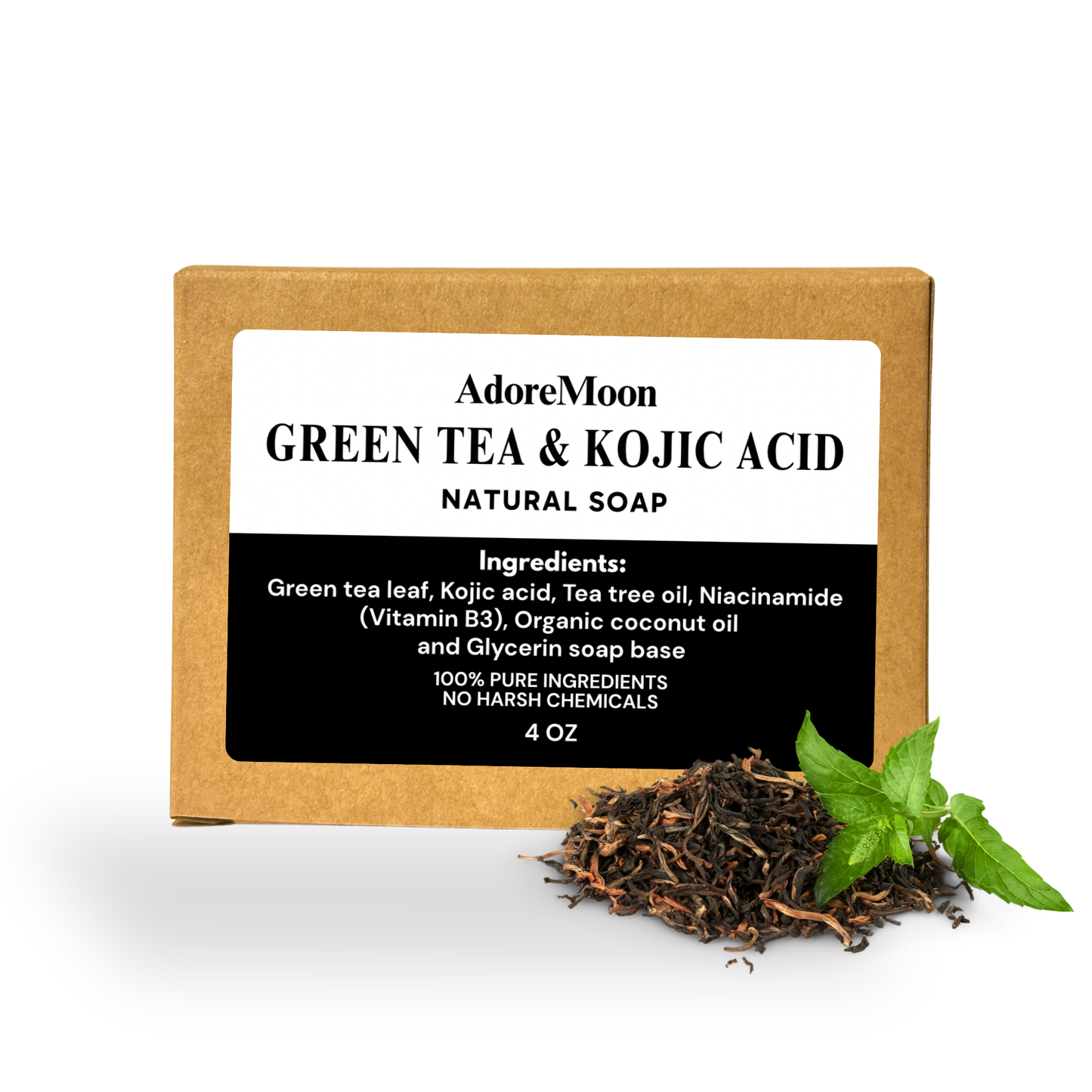 AdoreMoon Green Tea & Kojic Acid Natural Soap